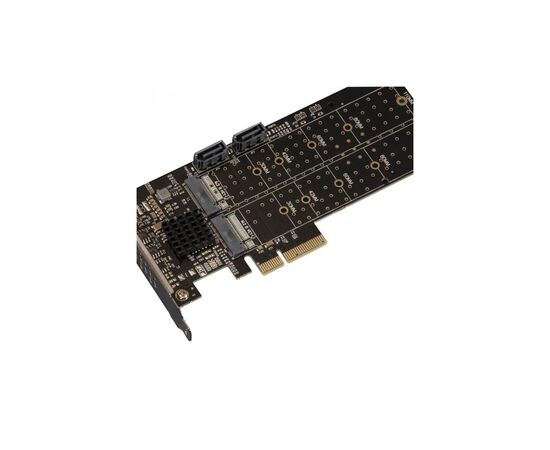 Плата розширення Frime 88SE9215 PCI-E-2хM.2 SATA3+2хSATA3 PCIe (ECF-PCIEtoSSD012.LP)