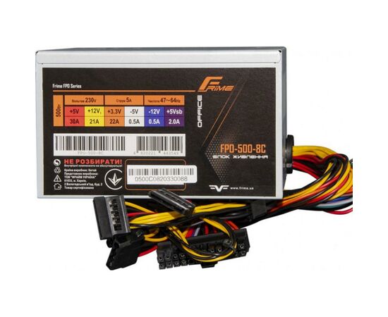 Блок питания Frime 500W (FPO-500-8C OEM), изображение 2 Блок питания Frime 500W (FPO-500-8C OEM), изображение 2
