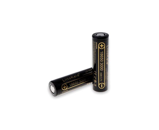 Аккумулятор 18650 3000mah Li-Ion, (2850-3250mah), 3.7V (2.75-4.2V), Blac Liitokala (Lii-30A)