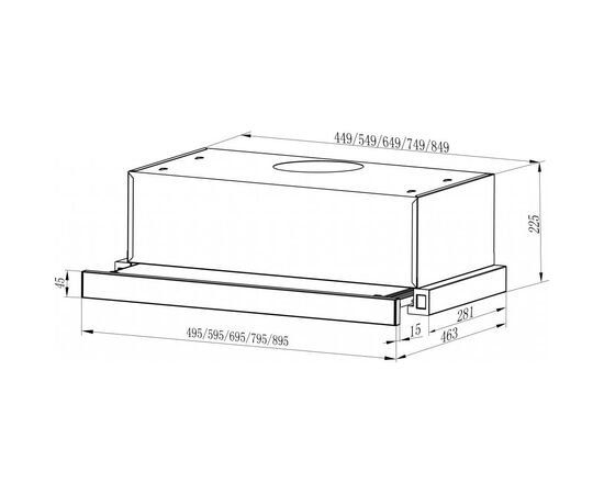 Вытяжка кухонная Interline SLIM X/S A/60/2/T, изображение 2