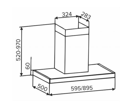 Вытяжка кухонная Interline CUBA X/BL 90 TB/2/T, изображение 5