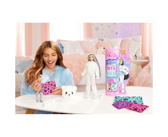 Кукла Barbie Cutie Reveal Зимний блеск в костюме полярного медведя (HJL64), изображение 2 Кукла Barbie Cutie Reveal Зимний блеск в костюме полярного медведя (HJL64), изображение 2