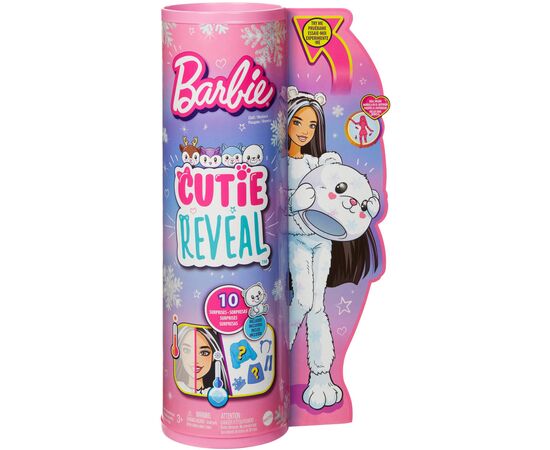 Кукла Barbie Cutie Reveal Зимний блеск в костюме полярного медведя (HJL64), изображение 4 Кукла Barbie Cutie Reveal Зимний блеск в костюме полярного медведя (HJL64), изображение 4