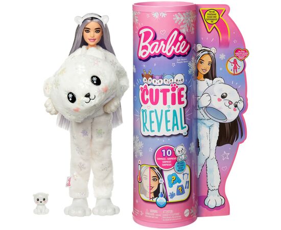 Кукла Barbie Cutie Reveal Зимний блеск в костюме полярного медведя (HJL64)