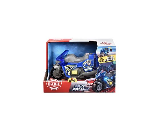 Спецтехніка Dickie Toys Поліцейський мотоцикл з висувним знаком (3302031), зображення 4 Спецтехніка Dickie Toys Поліцейський мотоцикл з висувним знаком (3302031), зображення 4
