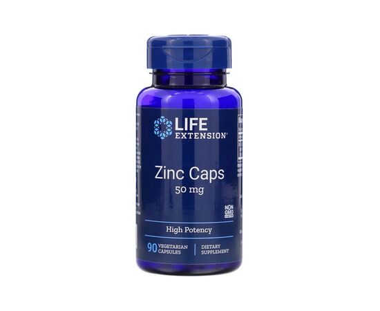 Мінерали Life Extension Цинк високої ефективності, Zinc Caps, High Potency, 50 мг, 9 (LEX-18139)