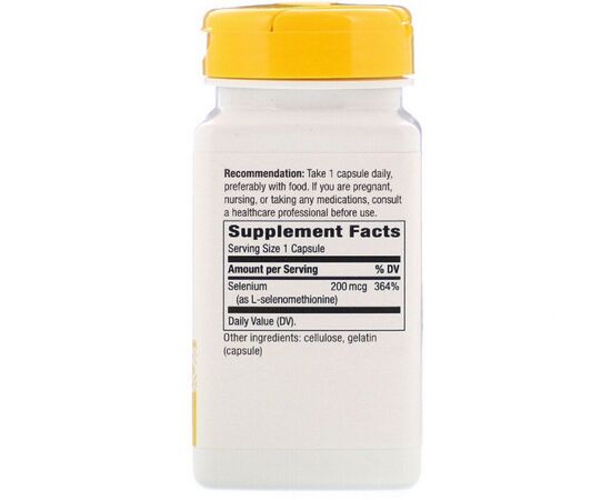 Минералы Nature's Way Селен, Selenium, 200 мкг, 100 капсул (NWY-41081), изображение 2 Минералы Nature's Way Селен, Selenium, 200 мкг, 100 капсул (NWY-41081), изображение 2