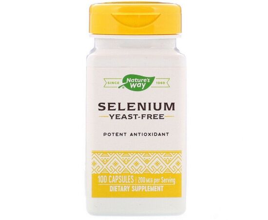 Минералы Nature's Way Селен, Selenium, 200 мкг, 100 капсул (NWY-41081)