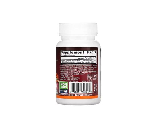 Витамин Jarrow Formulas Метил Фолиевая Кислота (Метилфолат) 400 мкг, Methyl Folate, (JRW-30006), изображение 2 Витамин Jarrow Formulas Метил Фолиевая Кислота (Метилфолат) 400 мкг, Methyl Folate, (JRW-30006), изображение 2