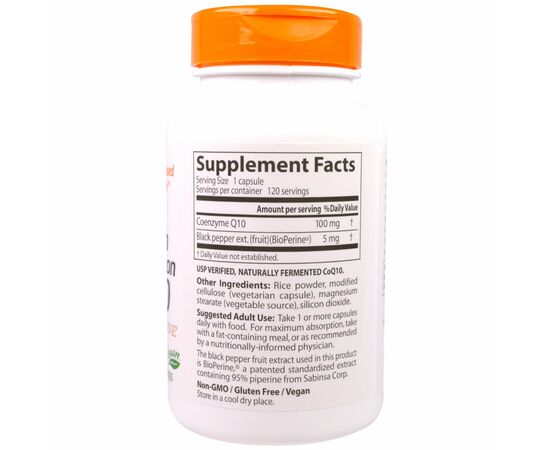 Антиоксидант Doctor's Best Коэнзим Q10 Высокой Абсорбации 100мг, BioPerine, 120 гелевы (DRB-00188), изображение 2 Антиоксидант Doctor's Best Коэнзим Q10 Высокой Абсорбации 100мг, BioPerine, 120 гелевы (DRB-00188), изображение 2