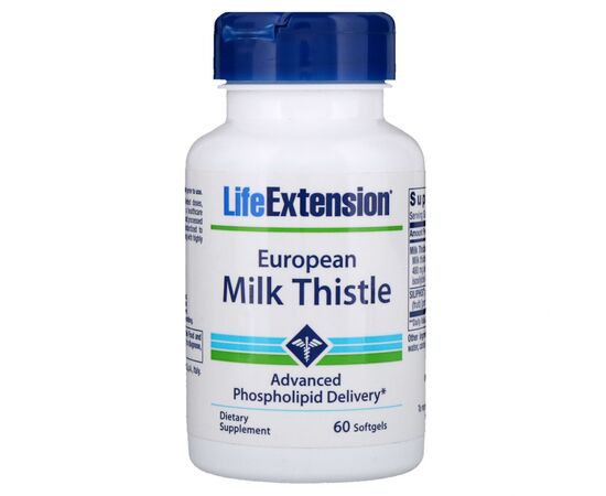 Травы Life Extension Силимарин (Расторопша), European Milk Thistle, 60 желатинов (LEX-19226)