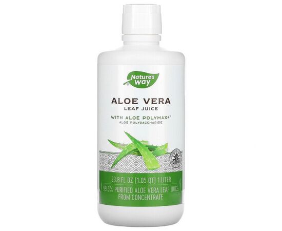 Трави Nature's Way Алое віра органічний сік, Aloe Vera, Leaf Juice 1000 мл (NWY-14280)