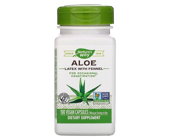 Травы Nature's Way Алоэ Вера с фенхелем, 140 мг, Aloe Latex with Fennel, 100 в (NWY-10150)