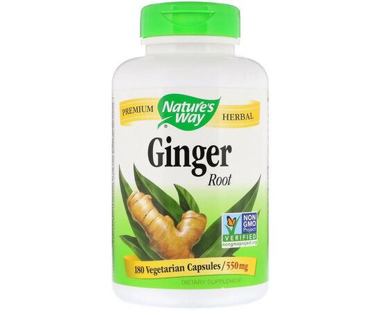 Травы Nature's Way Корень Имбиря, Ginger Root, , 550 мг, 180 капсул (NWY-13108)