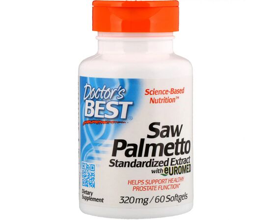 Травы Doctor's Best Со Пальметто, Экстракт, Saw Palmetto,  320 мг, 60 капсул (DRB-00082)