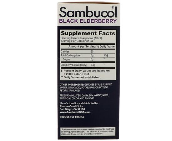 Трави Sambucol Чорна Бузина, Оригінальна Формула, 7,8 рідких унції (23 (SBL-00111), зображення 2 Трави Sambucol Чорна Бузина, Оригінальна Формула, 7,8 рідких унції (23 (SBL-00111), зображення 2
