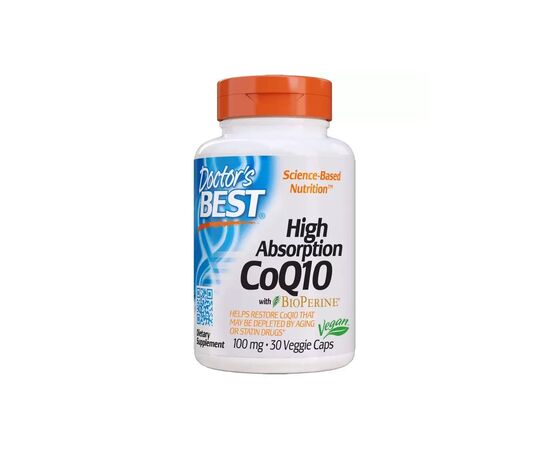Антиоксидант Doctor's Best Коэнзим Q10 Высокой Абсорбации 100мг, BioPerine, 30 гелевых (DRB-00054)