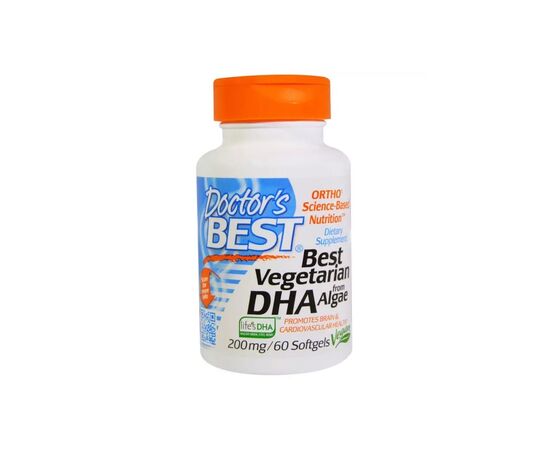 Жирні кислоти Doctor's Best Веганські DHA (докозагексаєнова кислота) на Основі Вод (DRB-00296)