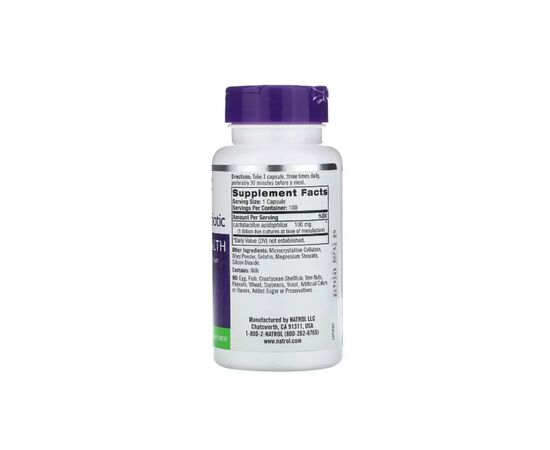 Пробиотики Natrol Пробиотики Acidophilus, 1 Billion, 100 капсул (NTL-00970), изображение 2 Пробиотики Natrol Пробиотики Acidophilus, 1 Billion, 100 капсул (NTL-00970), изображение 2
