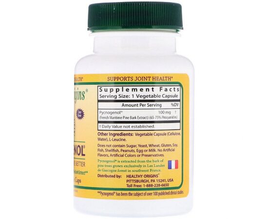 Травы Healthy Origins Пикногенол, Pycnogenol, 100 мг, 30 капсул (HO41371), изображение 2 Травы Healthy Origins Пикногенол, Pycnogenol, 100 мг, 30 капсул (HO41371), изображение 2