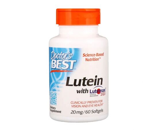 Амінокислота Doctor's Best Лютеїн, Lutein with Lutemax 20 мг, 60 желатинових капсул (DRB00369)