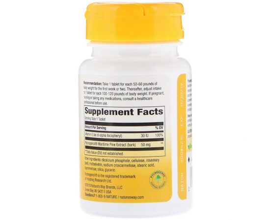 Травы Nature's Way Пикногенол, Экстракт Сосновой Коры, Pycnogenol, Pine Bark Ex (NWY-45151), изображение 2 Травы Nature's Way Пикногенол, Экстракт Сосновой Коры, Pycnogenol, Pine Bark Ex (NWY-45151), изображение 2