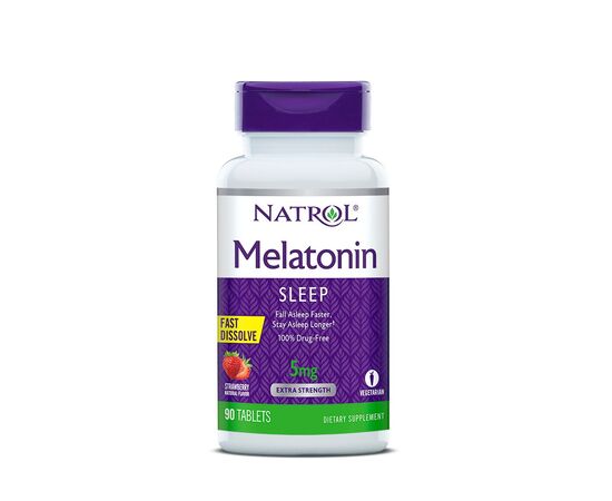 Аминокислота Natrol Мелатонин 5 мг, быстрорастворимый, вкус клубники, Melatonin, (NTL-05865)