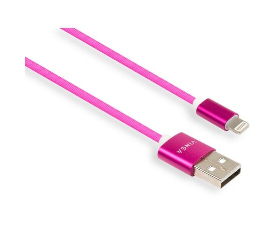 Дата кабель USB 2.0 AM to Lightning 1.0m rainbow nylon Vinga (VCPDCLCOLNB1RS), зображення 2