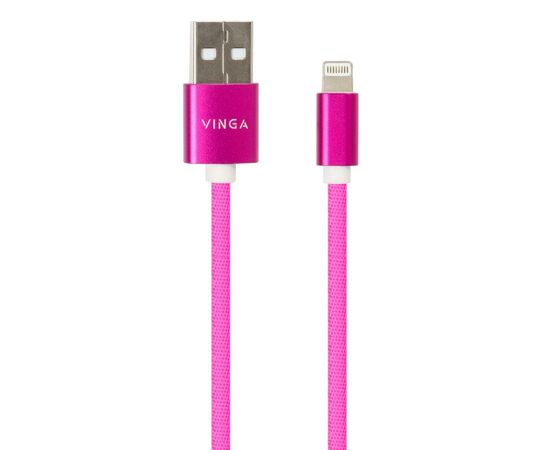 Дата кабель USB 2.0 AM to Lightning 1.0m rainbow nylon Vinga (VCPDCLCOLNB1RS), зображення 3