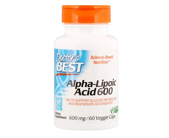 Антиоксидант Doctor's Best Альфа-липоевая кислота, Alpha-Lipoic Acid, 600 мг, 60 капсу (DRB-00133)
