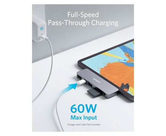 Концентратор Anker PowerExpand Direct 6-in-1 USB-C PD Media Hub (Gray) (A83620A1), изображение 6 Концентратор Anker PowerExpand Direct 6-in-1 USB-C PD Media Hub (Gray) (A83620A1), изображение 6