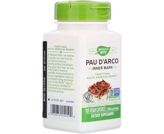 Травы Nature's Way По Д'арко, (Кора Муравьиного Дерева), Pau d'Arco, 545 мг, 1 (NWY-15450), изображение 2 Травы Nature's Way По Д'арко, (Кора Муравьиного Дерева), Pau d'Arco, 545 мг, 1 (NWY-15450), изображение 2