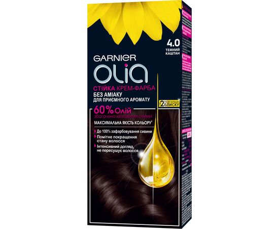 Краска для волос Garnier Olia 4.0 Темный каштан 112 мл (3600542243551)