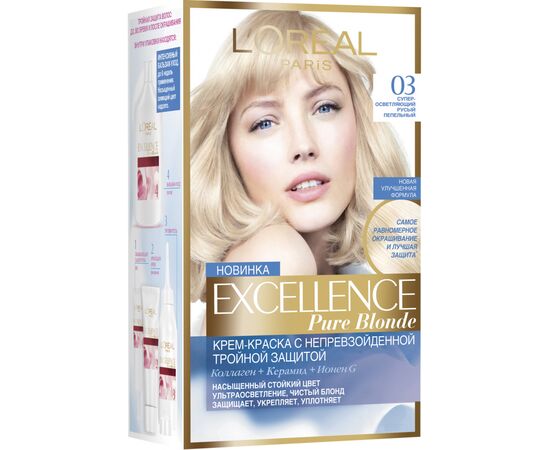 Краска для волос L'Oreal Paris Excellence 03 Супер-осветляющий русый пепельный (3600523781157)