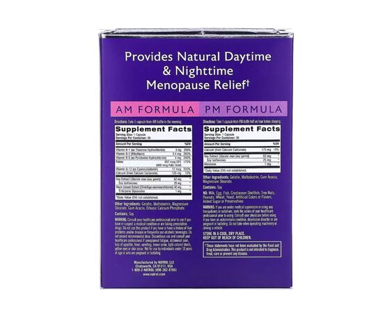 Витаминно-минеральный комплекс Natrol Complete Balance, Menopause Relief, AM/PM, Two Bottles 30 Ca (NTL03001), изображение 2 Витаминно-минеральный комплекс Natrol Complete Balance, Menopause Relief, AM/PM, Two Bottles 30 Ca (NTL03001), изображение 2