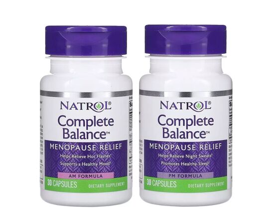 Витаминно-минеральный комплекс Natrol Complete Balance, Menopause Relief, AM/PM, Two Bottles 30 Ca (NTL03001), изображение 3 Витаминно-минеральный комплекс Natrol Complete Balance, Menopause Relief, AM/PM, Two Bottles 30 Ca (NTL03001), изображение 3