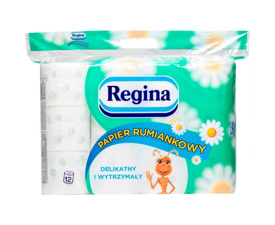 Туалетная бумага Regina Camomile FSC Ромашка 18 м 150 отрывов 3 слоя 12 рулонов (8004260268530)