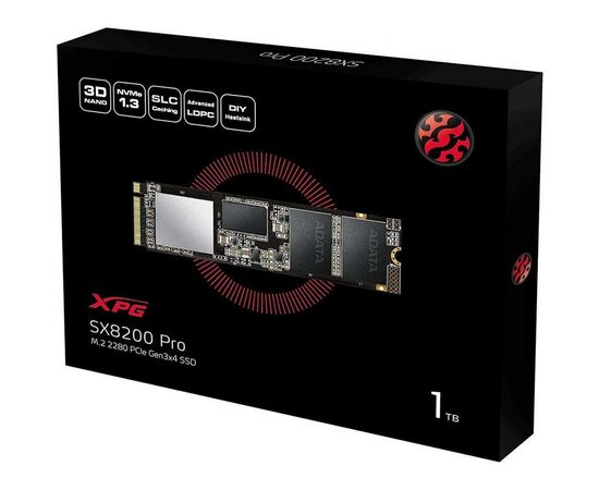 Накопитель SSD M.2 2280 1TB ADATA (ASX8200PNP-1TT-C), изображение 2 Накопитель SSD M.2 2280 1TB ADATA (ASX8200PNP-1TT-C), изображение 2