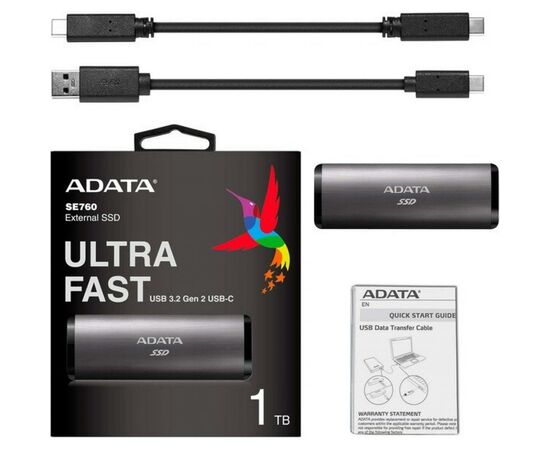 Накопитель SSD USB 3.2 512GB ADATA (ASE760-512GU32G2-CTI), изображение 5 Накопитель SSD USB 3.2 512GB ADATA (ASE760-512GU32G2-CTI), изображение 5