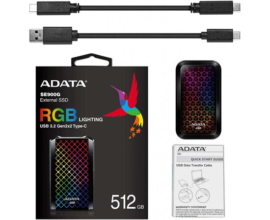 Накопитель SSD USB 3.2 512GB ADATA (ASE900G-512GU32G2-CBK), изображение 3 Накопитель SSD USB 3.2 512GB ADATA (ASE900G-512GU32G2-CBK), изображение 3