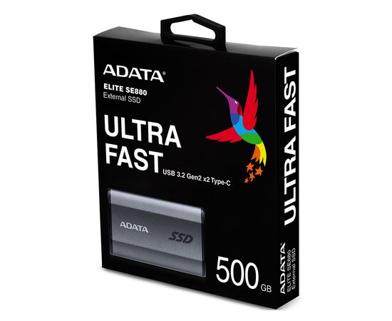 Накопитель SSD USB 3.2 500GB ADATA (AELI-SE880-500GCGY), изображение 7 Накопитель SSD USB 3.2 500GB ADATA (AELI-SE880-500GCGY), изображение 7