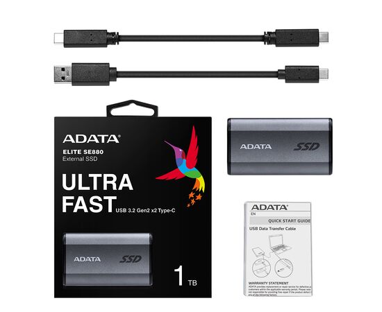 Накопитель SSD USB 3.2 1TB ADATA (AELI-SE880-1TCGY), изображение 7 Накопитель SSD USB 3.2 1TB ADATA (AELI-SE880-1TCGY), изображение 7