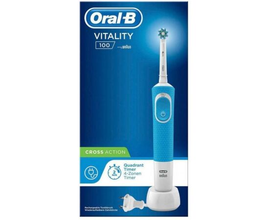 Электрическая зубная щетка Oral-B CrossAction type 3710 Blue (D100.413.1), изображение 2 Электрическая зубная щетка Oral-B CrossAction type 3710 Blue (D100.413.1), изображение 2