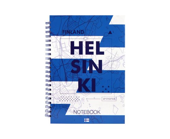 Блокнот Axent на спирали твердая обкл., А5, 96л. Helsinki (8032-06-A)