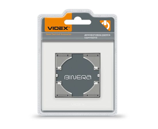 Рамка Videx BINERA  белое стекло одинарная (VF-BNFRG1H-W)