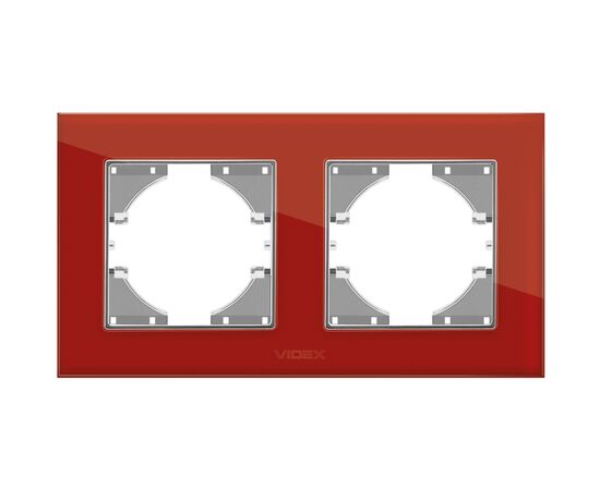Рамка Videx BINERA красное стекло 2 поста (VF-BNFRG2H-RD), изображение 2 Рамка Videx BINERA красное стекло 2 поста (VF-BNFRG2H-RD), изображение 2