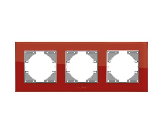 Рамка Videx BINERA красное стекло 3 поста (VF-BNFRG3H-RD), изображение 2 Рамка Videx BINERA красное стекло 3 поста (VF-BNFRG3H-RD), изображение 2
