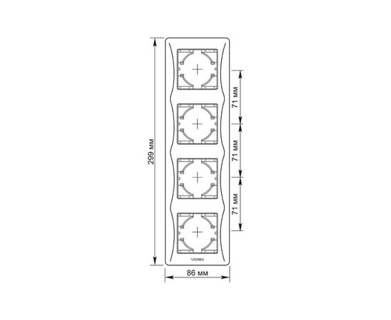 Рамка Videx BINERA белая 4 поста (VF-BNFR4V-W), изображение 2 Рамка Videx BINERA белая 4 поста (VF-BNFR4V-W), изображение 2