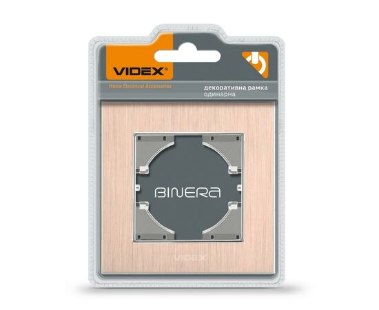 Рамка Videx BINERA медный алюминий одинарная (VF-BNFRA1H-CP), изображение 2 Рамка Videx BINERA медный алюминий одинарная (VF-BNFRA1H-CP), изображение 2