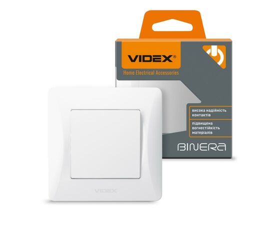 Выключатель Videx BINERA 1кл белый (VF-BNSW1-W), изображение 4 Выключатель Videx BINERA 1кл белый (VF-BNSW1-W), изображение 4